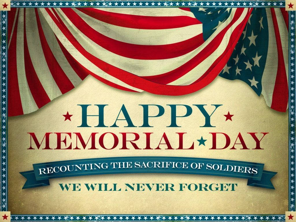 Memorial Day, American flag, vintage-style poster, SD Desktop Wallpaper