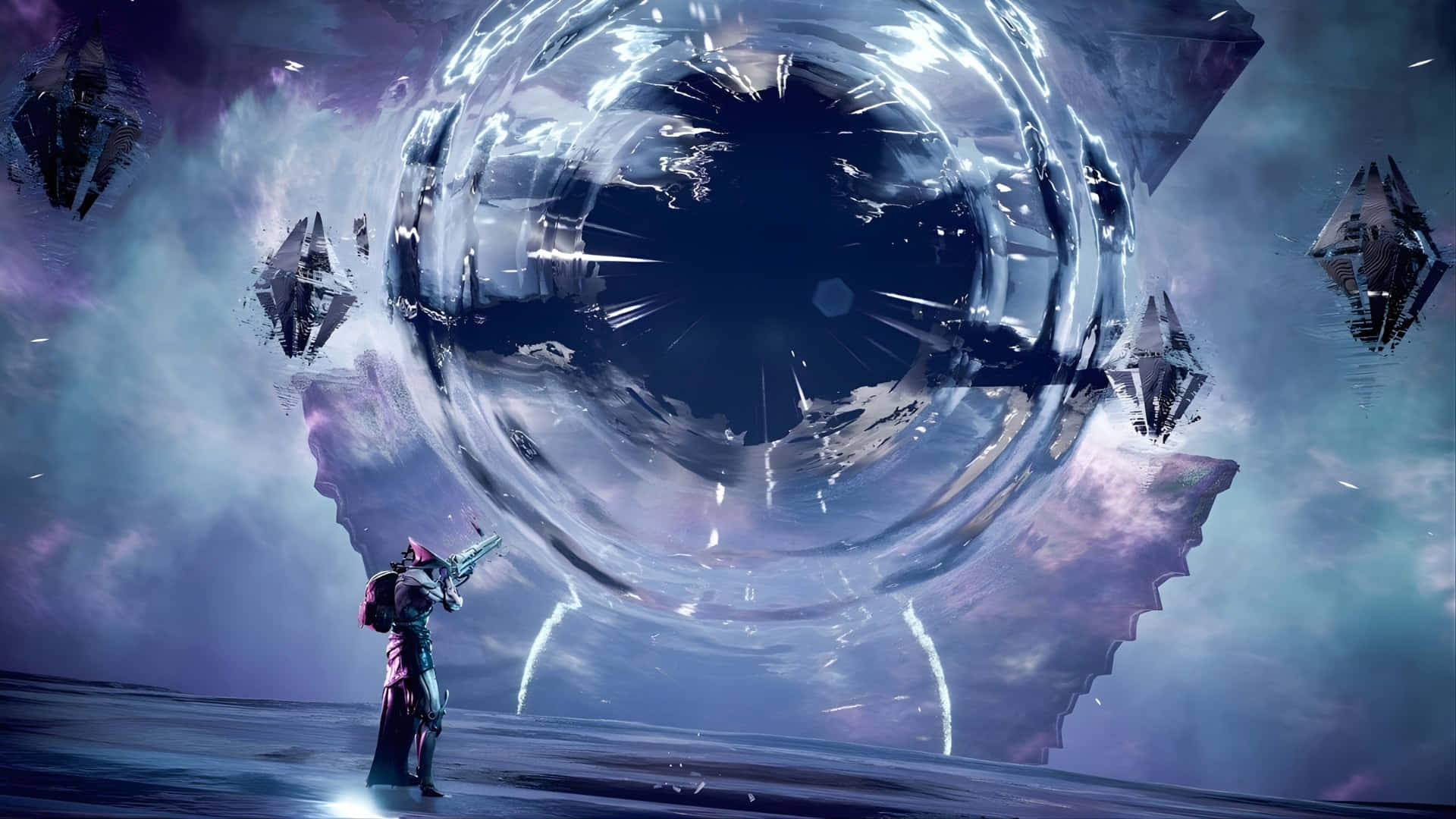 Remnant 2, mysterious portal scene, colossal shattered glass sphere, Full HD Desktop Wallpaper