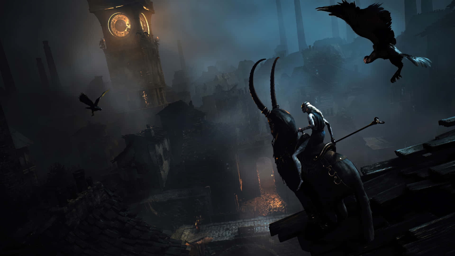 Remnant 2, horned beast, ruined city, Full HD Desktop Wallpaper