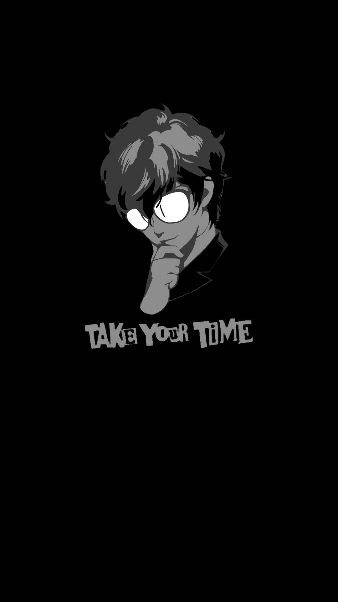 Ren Amamiya, minimalist black phone, glowing eyes, Full HD Phone Wallpaper