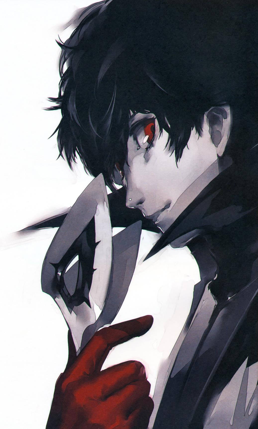Ren Amamiya, black hair, red eye, HD Phone Wallpaper