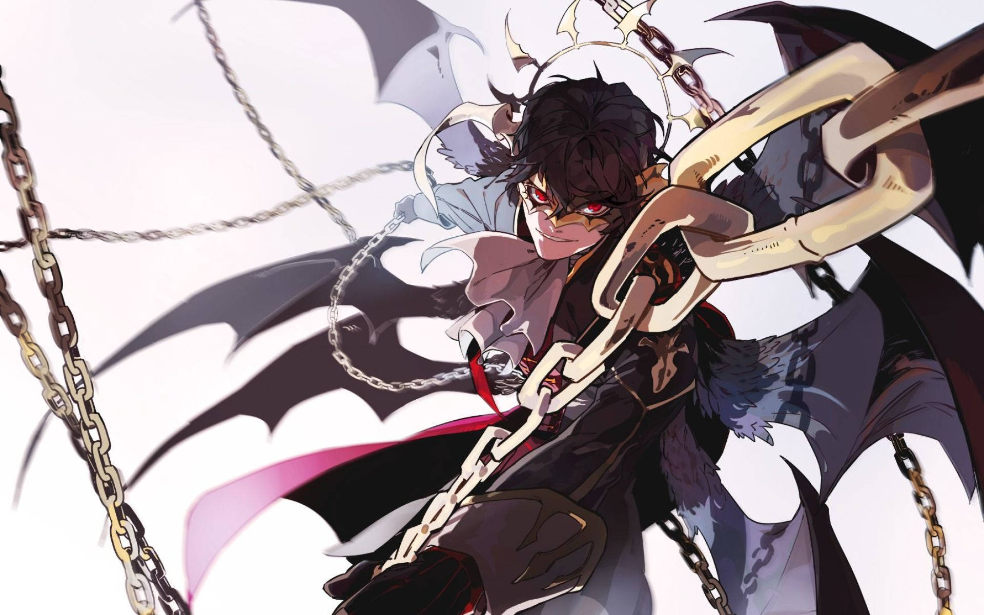 Ren Amamiya, bat wings, red eyes, Full HD Desktop Wallpaper