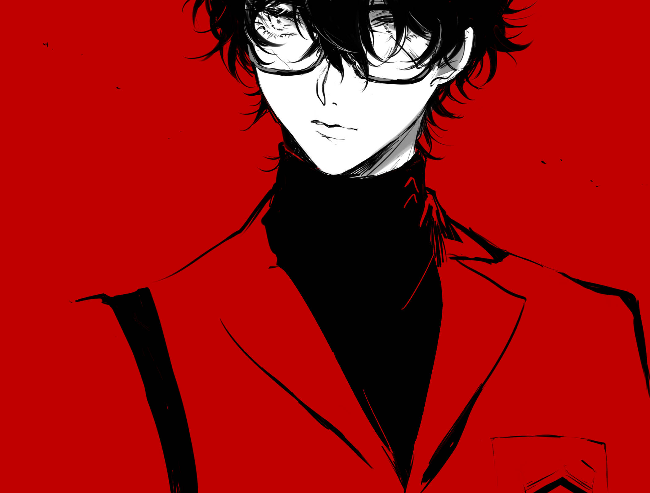 Ren Amamiya, dark hair, glasses, Full HD Desktop Wallpaper