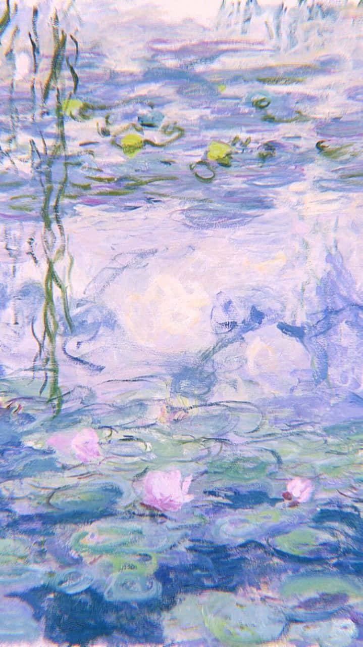 Renaissance Aesthetic, water lily pond, soft blues, HD Phone Wallpaper