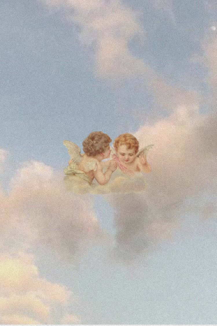 Renaissance Aesthetic, angels, golden wings, SD Phone Wallpaper