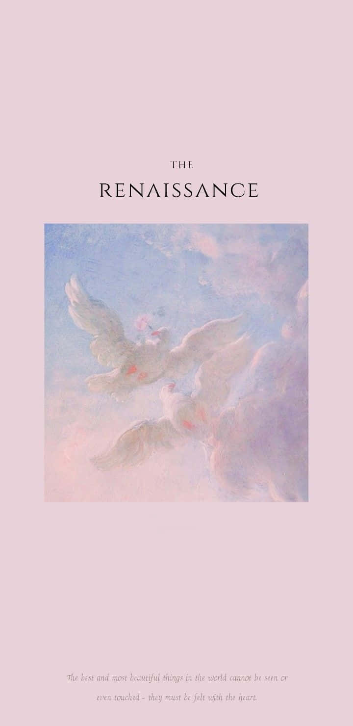 Renaissance Aesthetic, pink accents, white doves, HD Phone Wallpaper