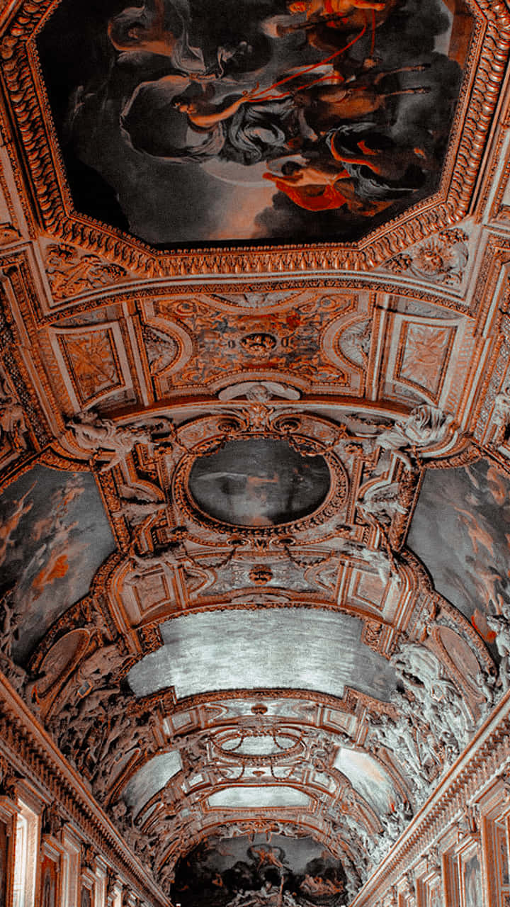 Renaissance Aesthetic, baroque ceiling, gold detailing, HD Phone Wallpaper