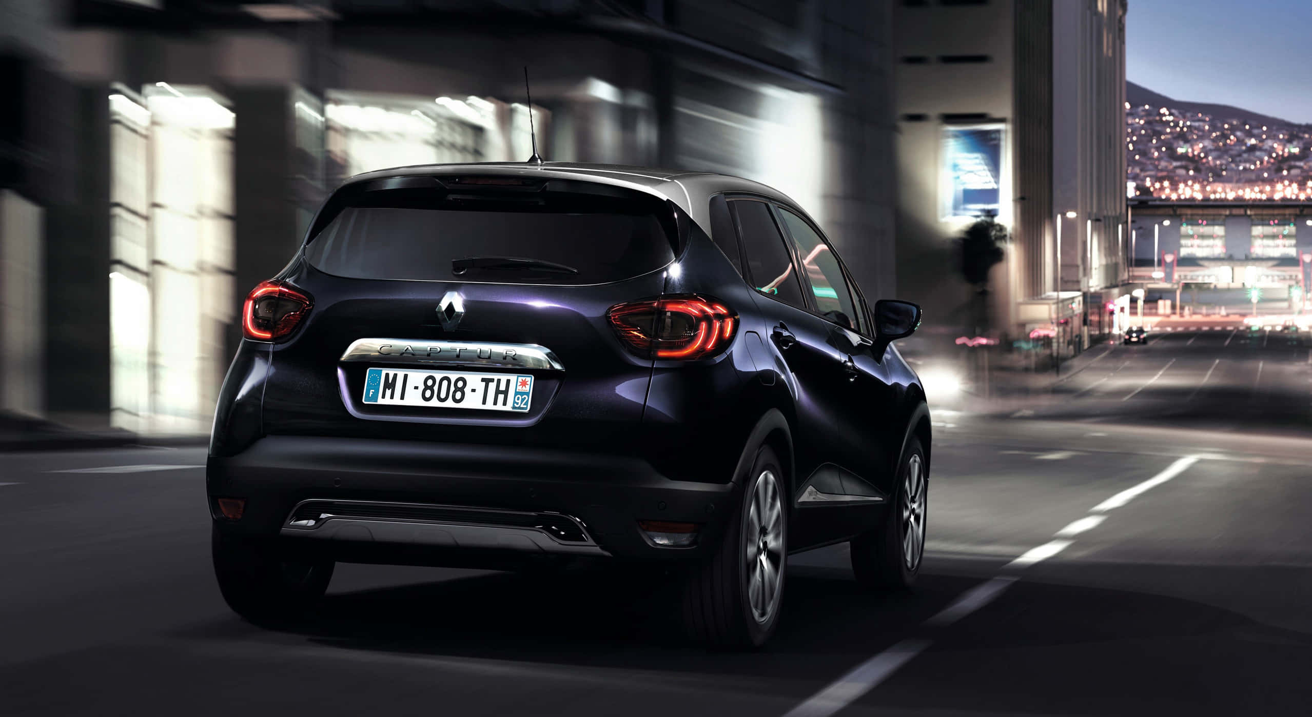 Renault Captur, black, night, Full HD Desktop Wallpaper