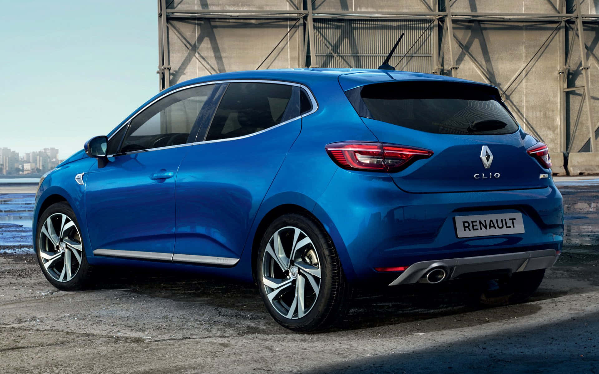 Renault Clio, vibrant blue, hatchback, Full HD Desktop Wallpaper