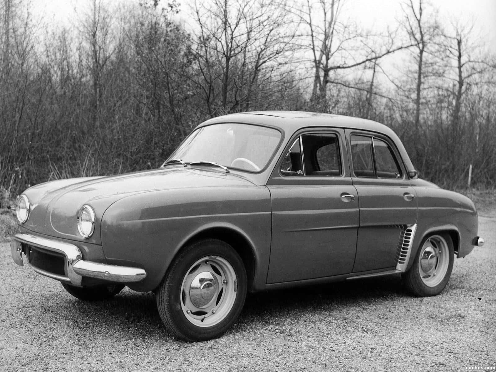 Renault Dauphine, vintage Renault Dauphine, gravel, HD Desktop Wallpaper