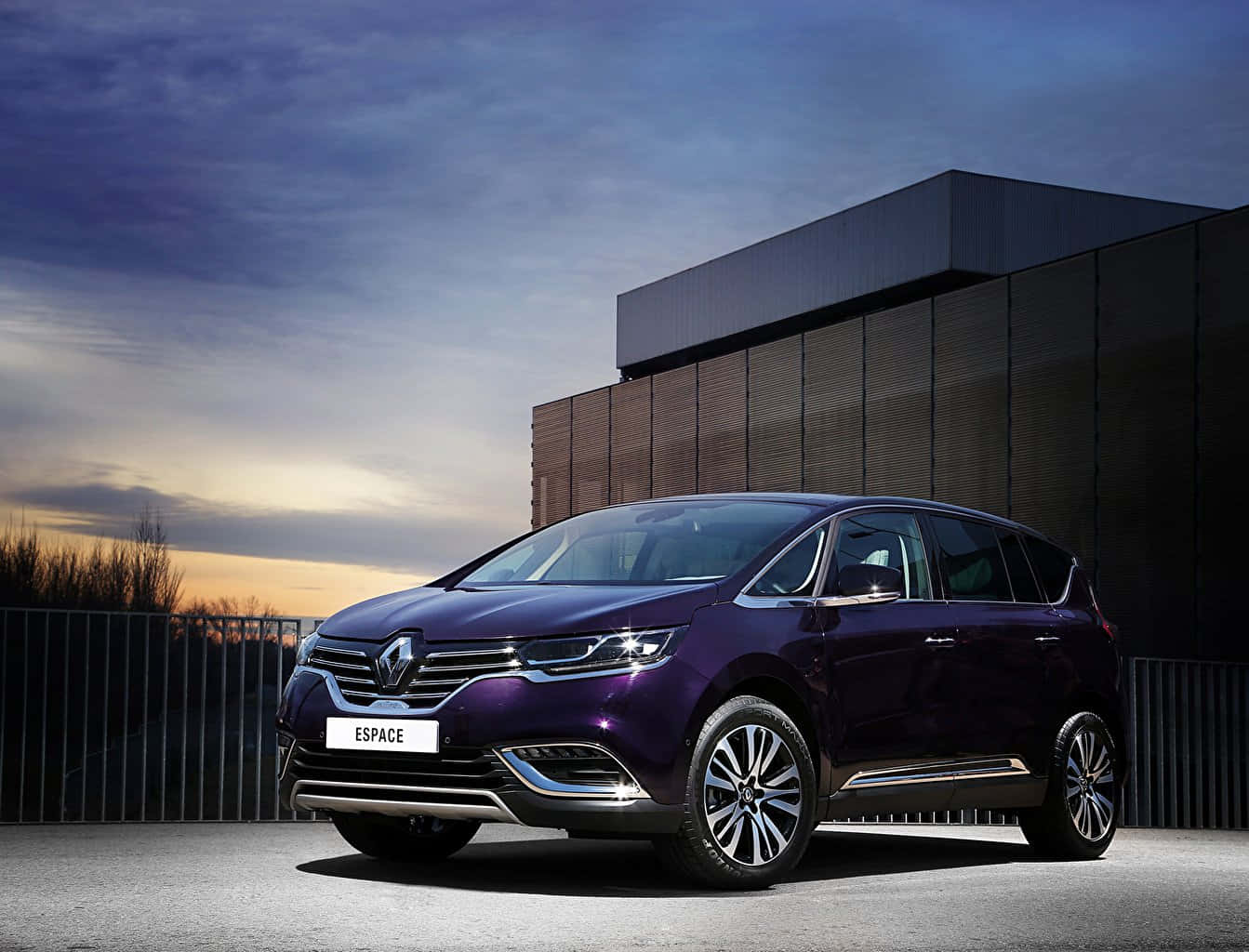 Renault Espace, purple, twilight sky, HD Desktop Wallpaper