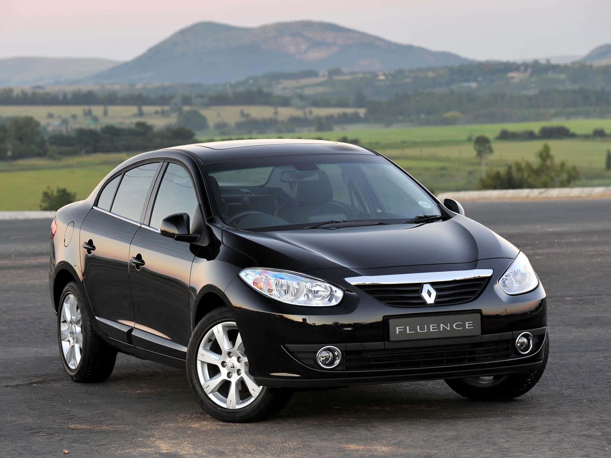 Renault Fluence, black, asphalt, Full HD Desktop Wallpaper