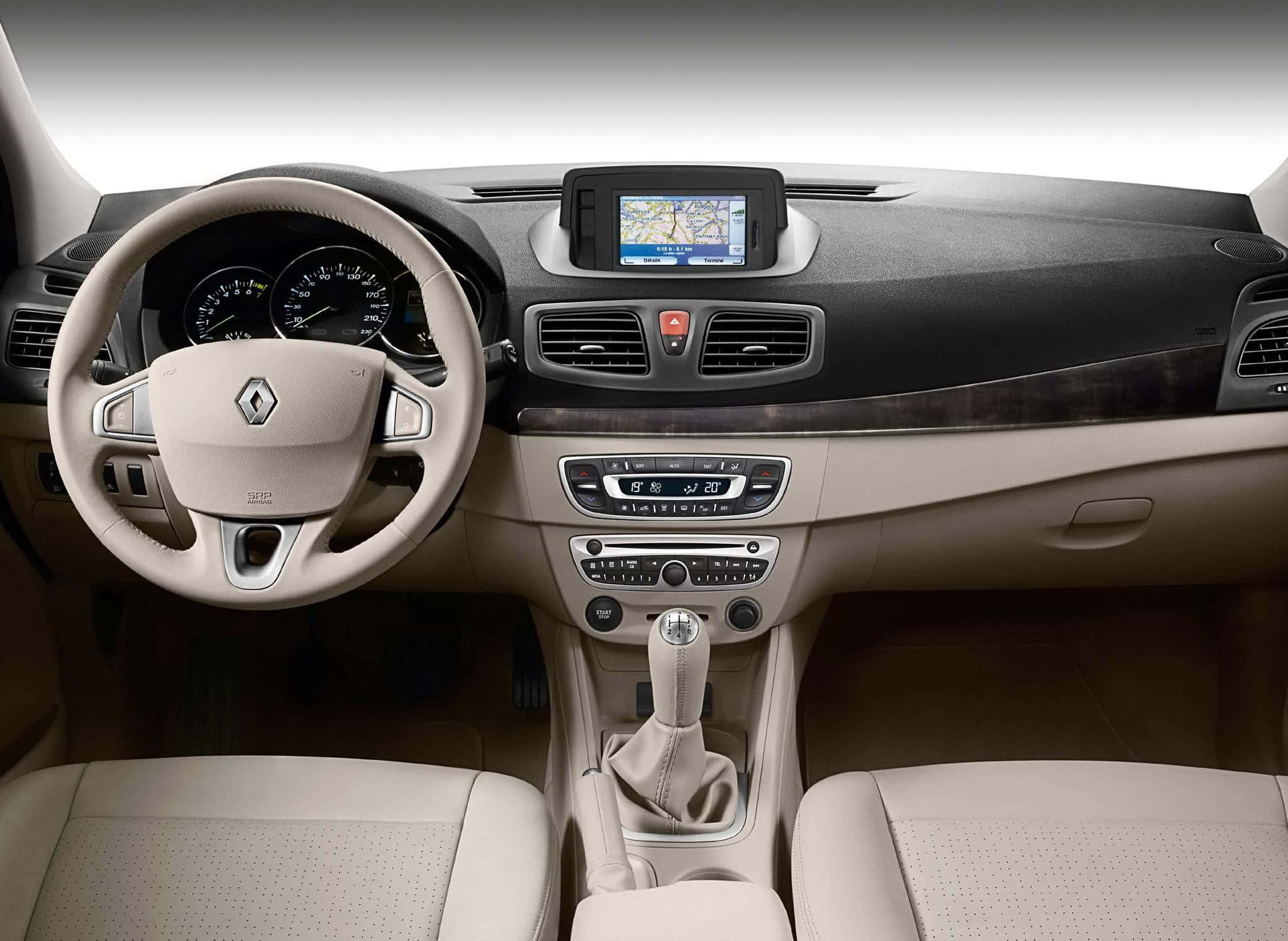 Renault Fluence, beige interior, steering wheel, Full HD Desktop Wallpaper
