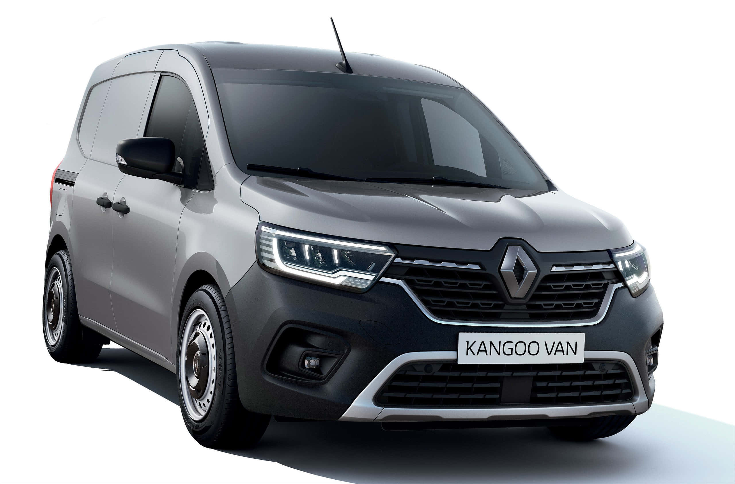 Renault Kangoo, silver, studio lighting, 2K Desktop Wallpaper