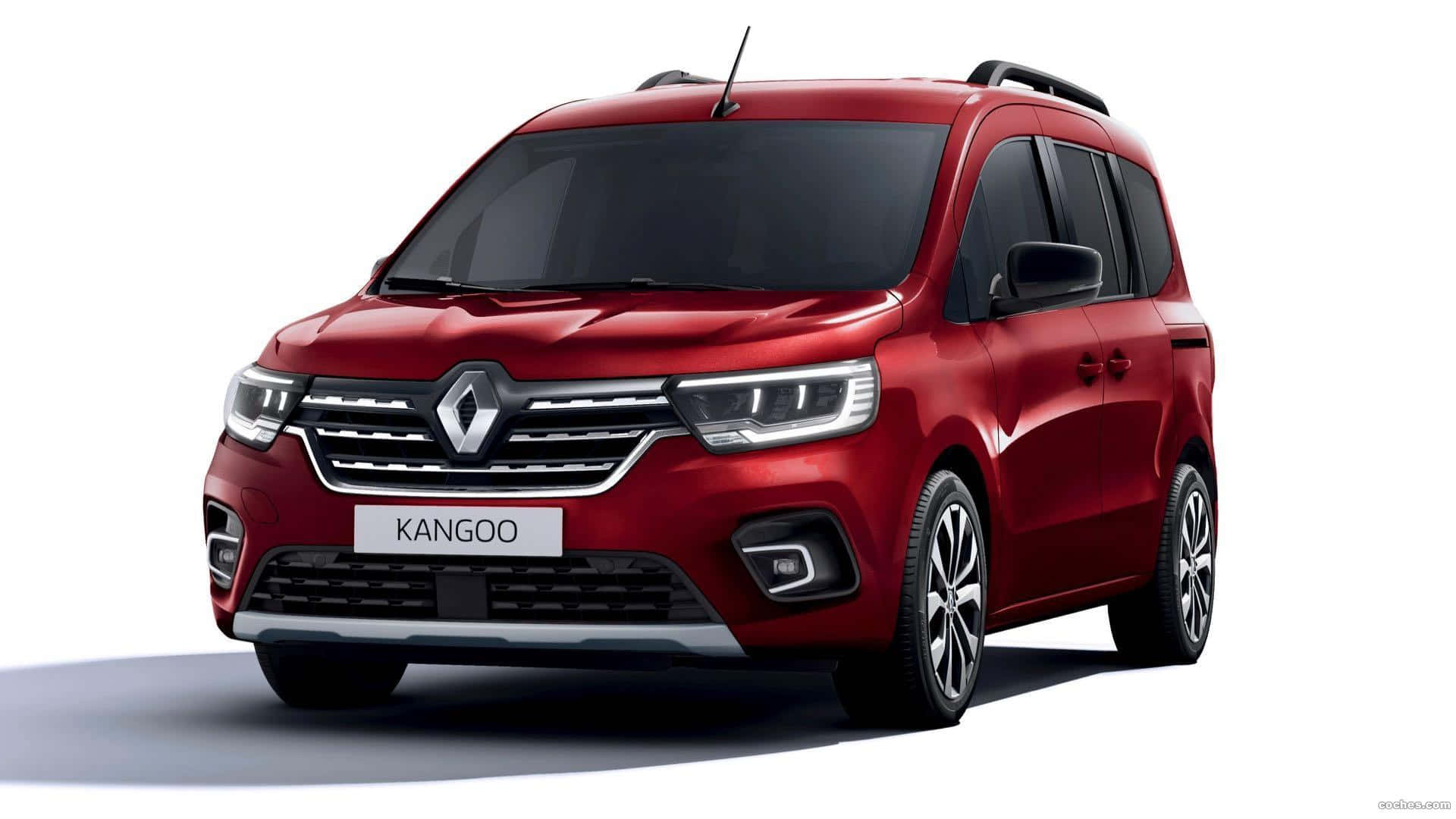 Renault Kangoo, glossy red, studio lighting, Full HD Desktop Wallpaper