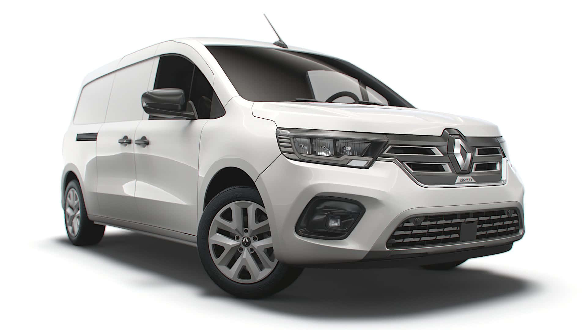 Renault Kangoo, white, studio lighting, Full HD Desktop Wallpaper