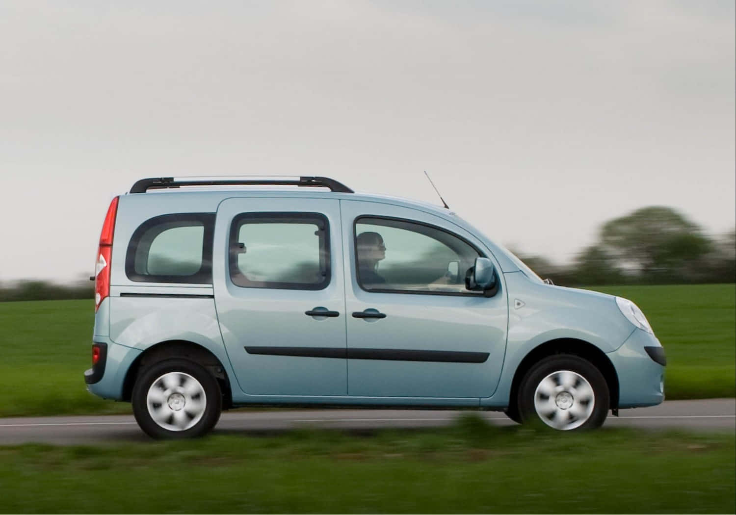 Renault Kangoo, light blue, roof racks, HD Desktop Wallpaper