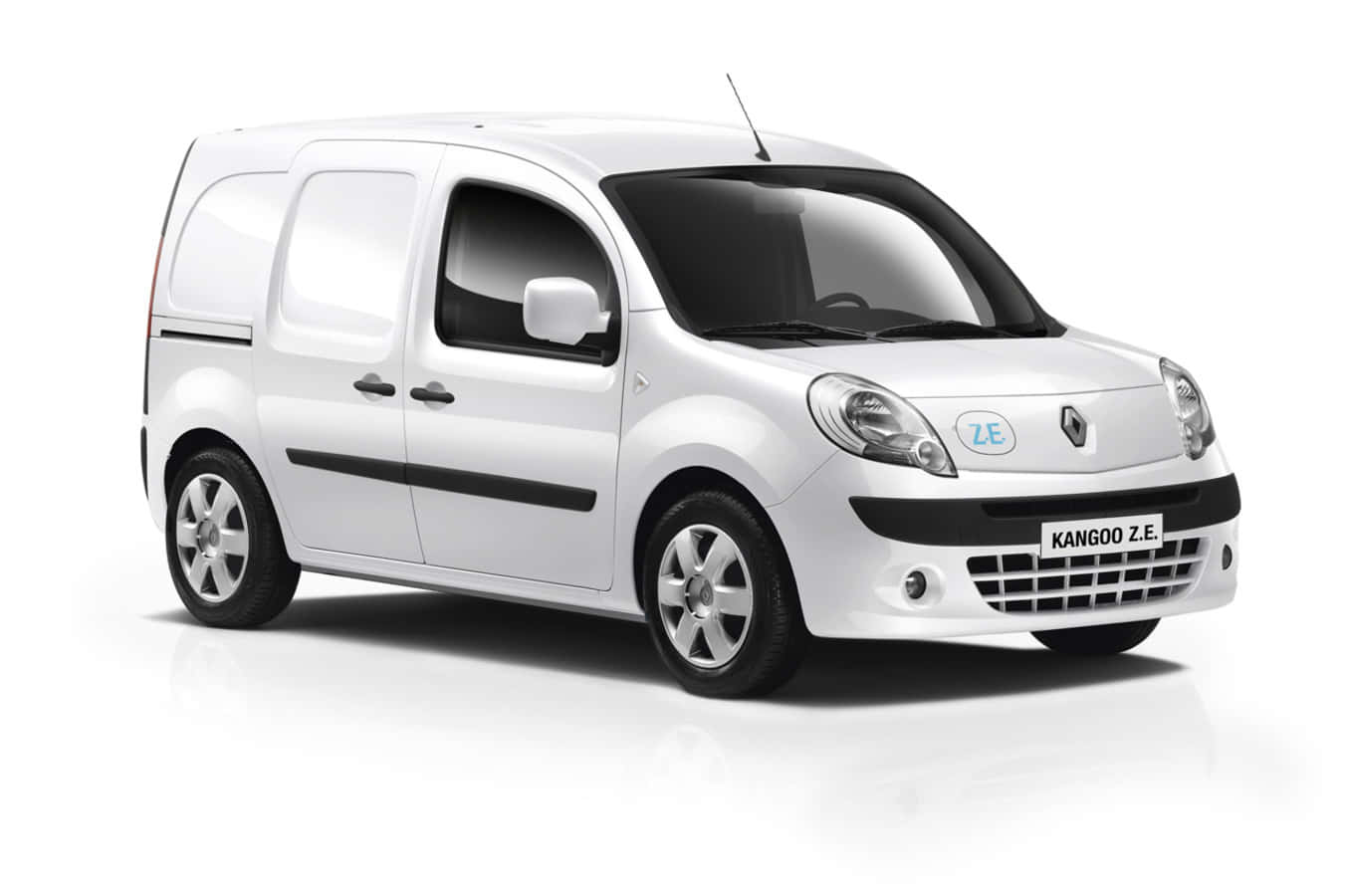 Renault Kangoo Z.E., white, studio lighting, HD Desktop Wallpaper