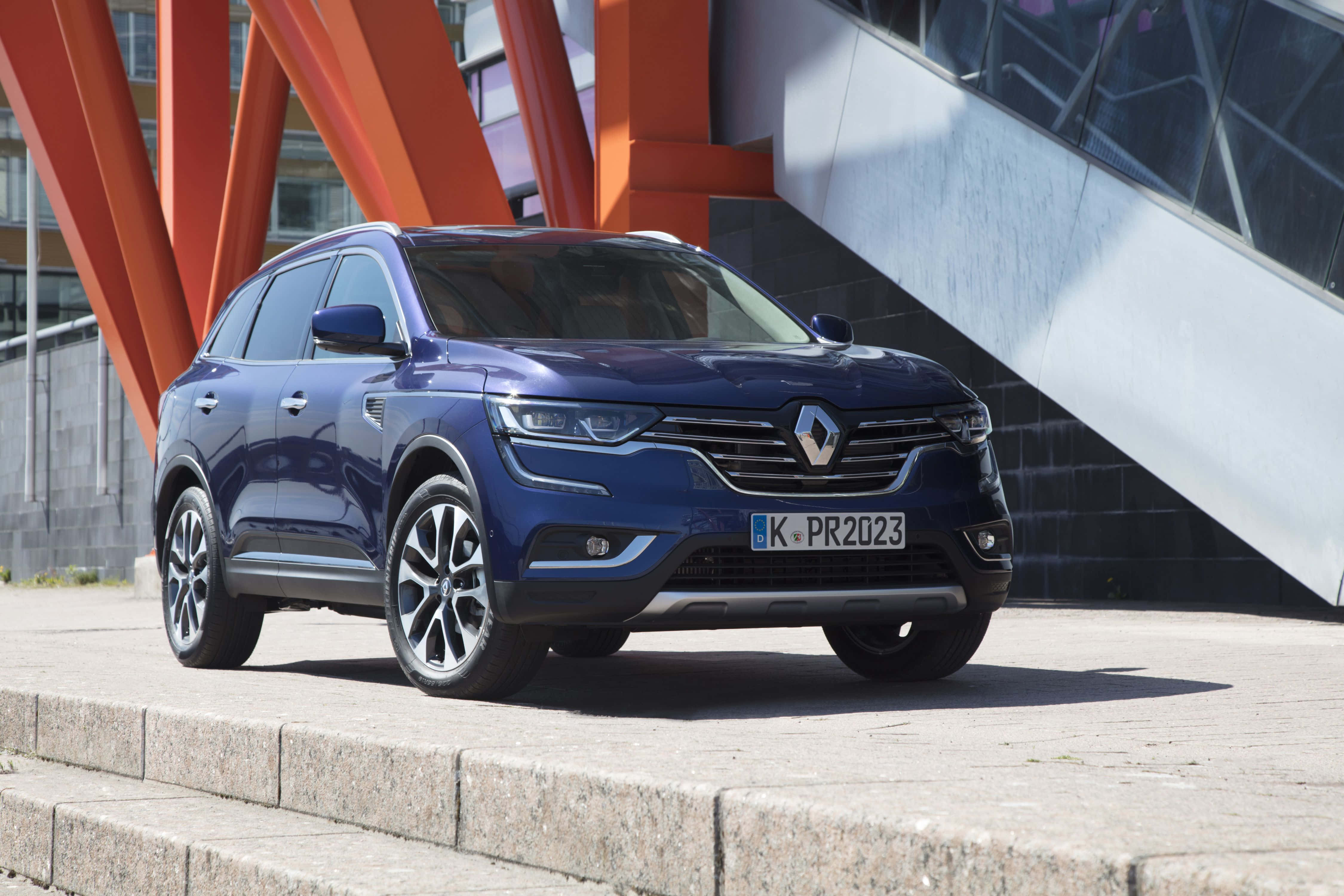 Renault Koleos, blue, stone steps, 4K Desktop Wallpaper