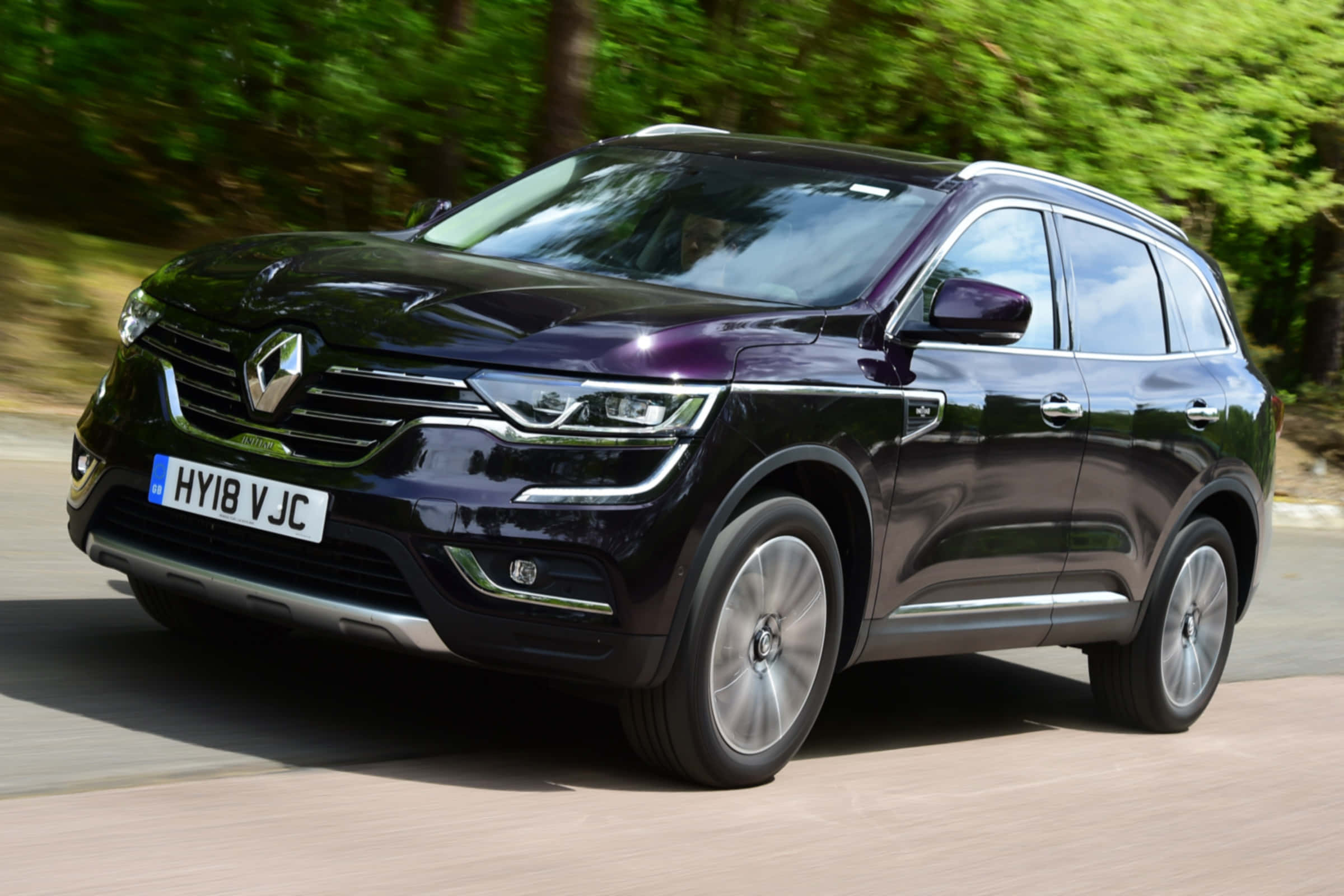 Renault Koleos, sleek black, sunlit road, Full HD Desktop Wallpaper