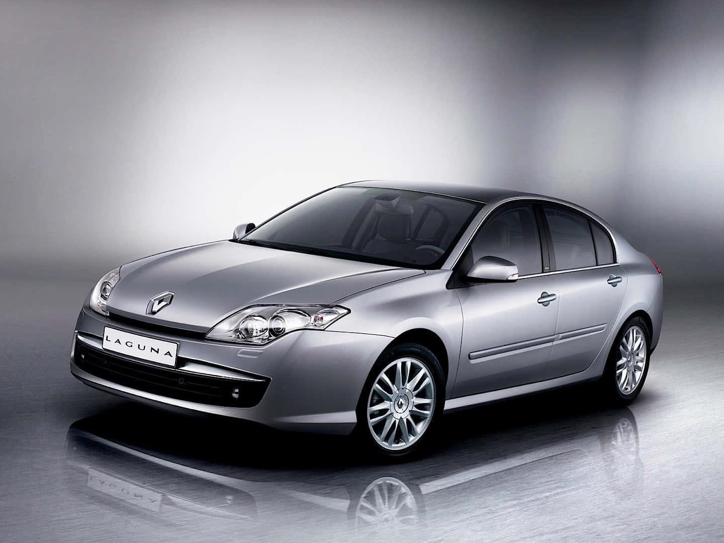 Renault Laguna, silver, studio, HD Desktop Wallpaper