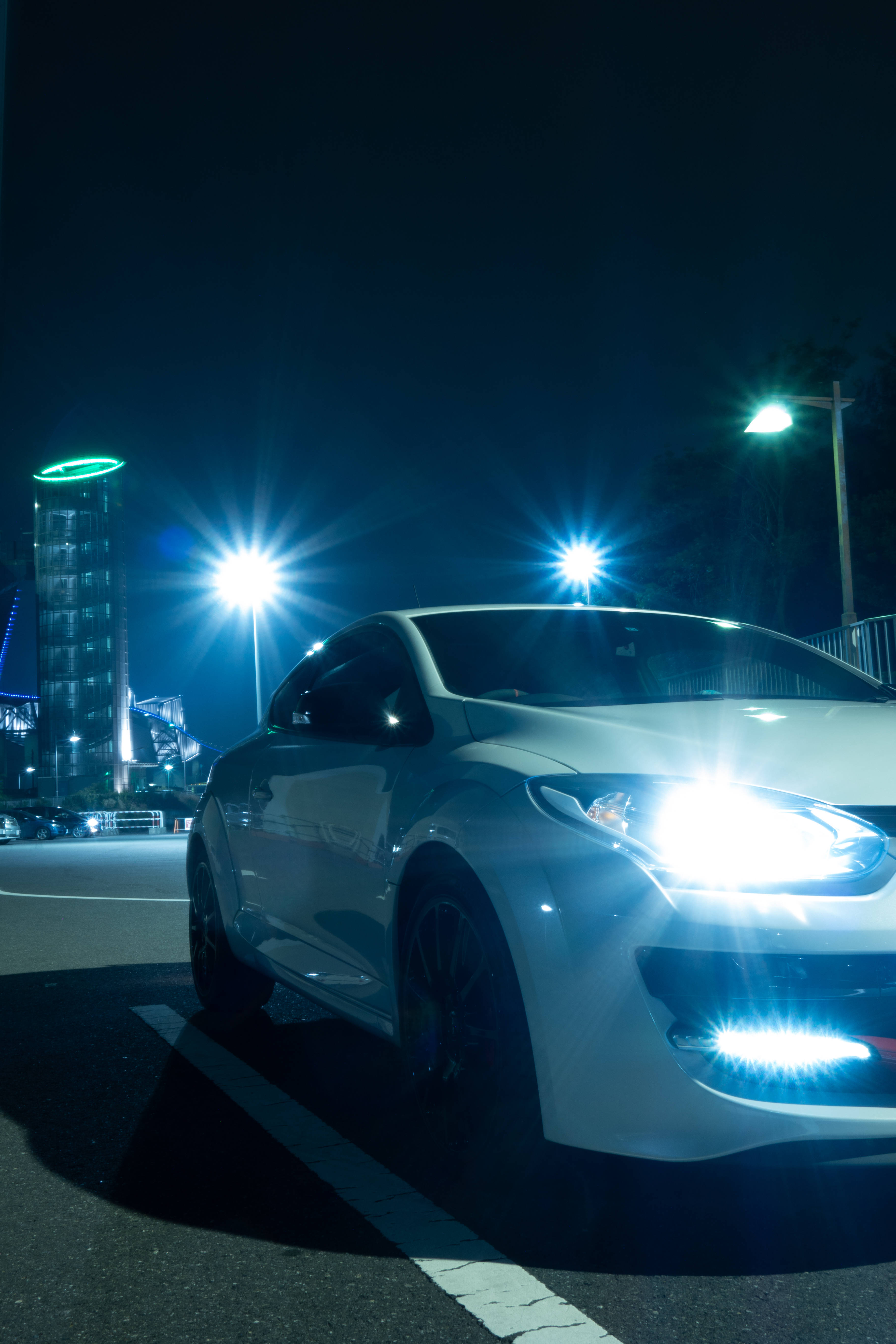 Renault Megane, white, sports car, 5K Phone Wallpaper