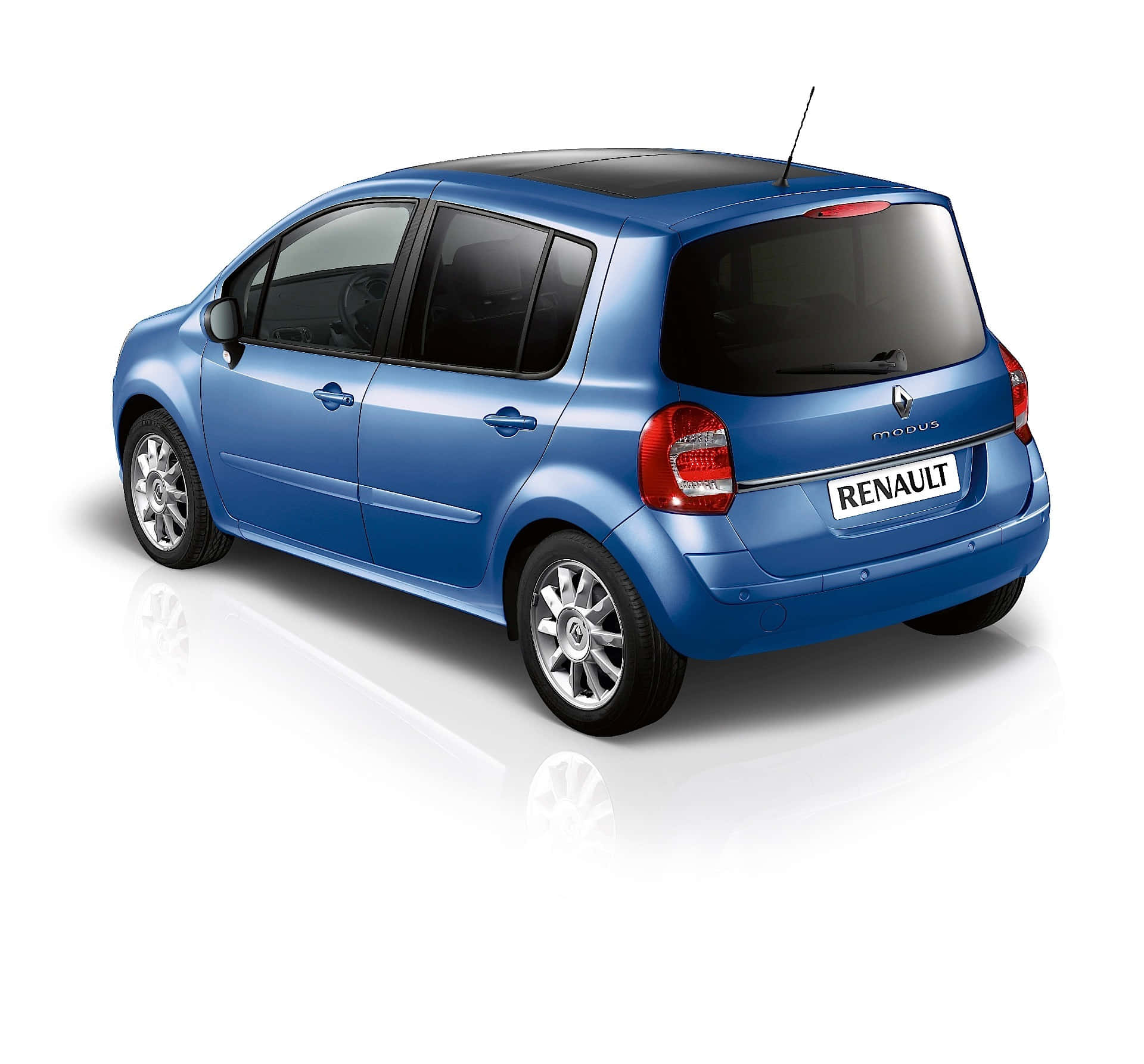 Renault Modus, blue, rear three-quarter angle, Full HD Desktop Wallpaper