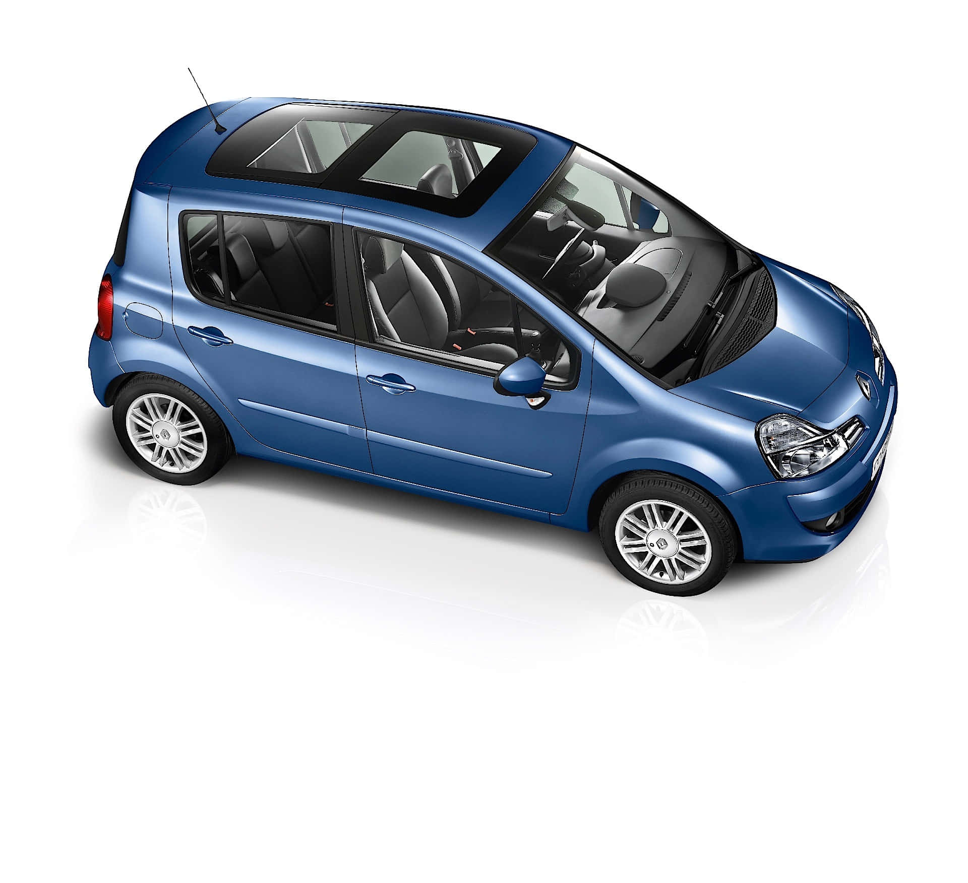 Renault Modus, blue, glass roof, Full HD Desktop Wallpaper