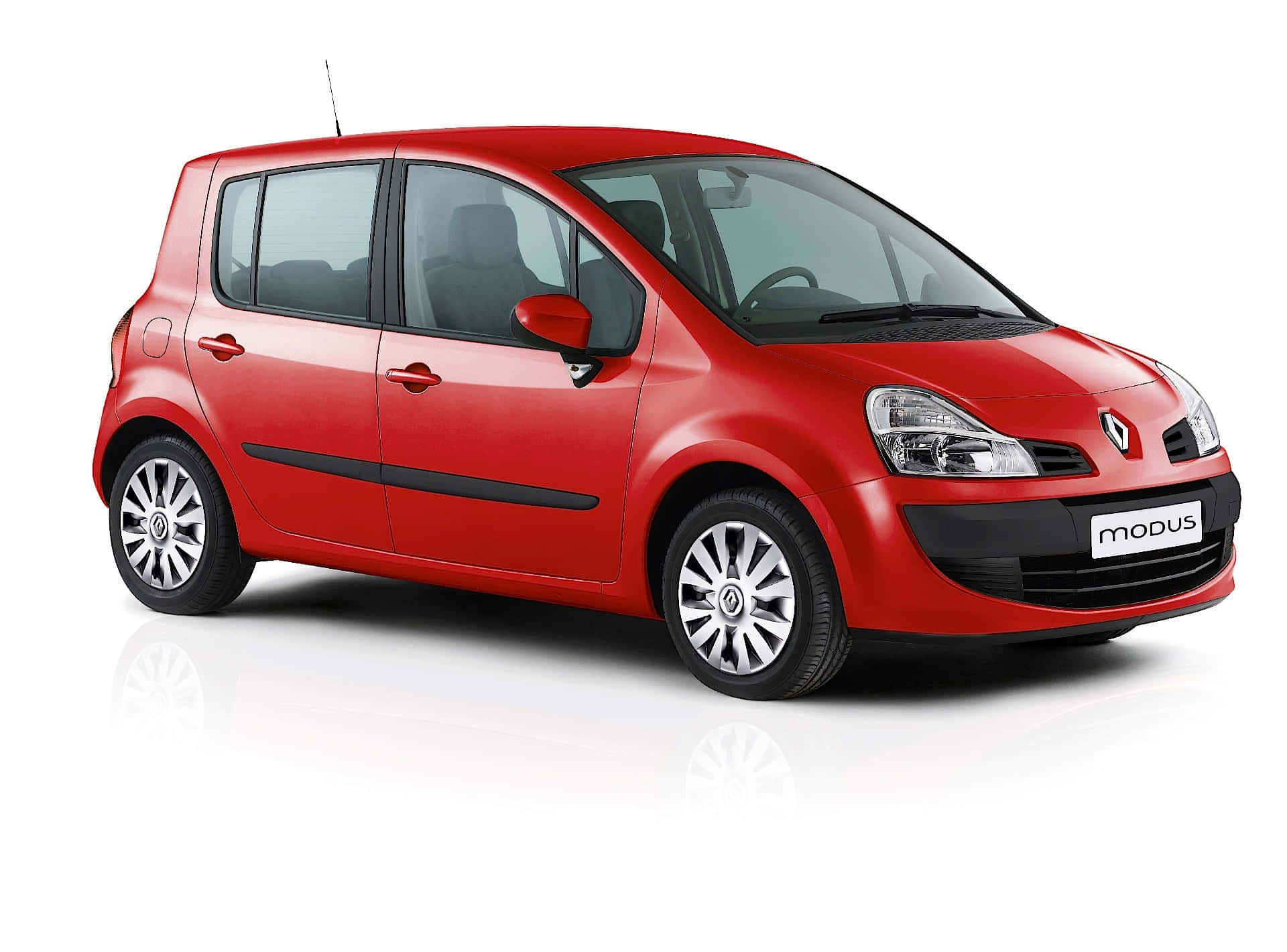 Renault Modus, vibrant red, studio lighting, Full HD Desktop Wallpaper