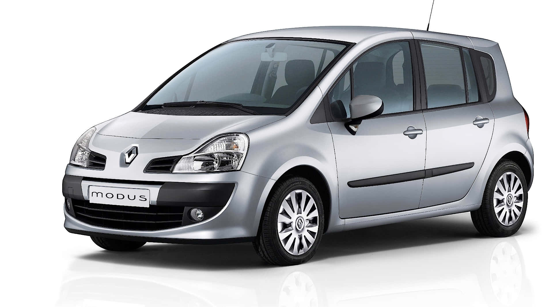 Renault Modus, silver, studio lighting, Full HD Desktop Wallpaper