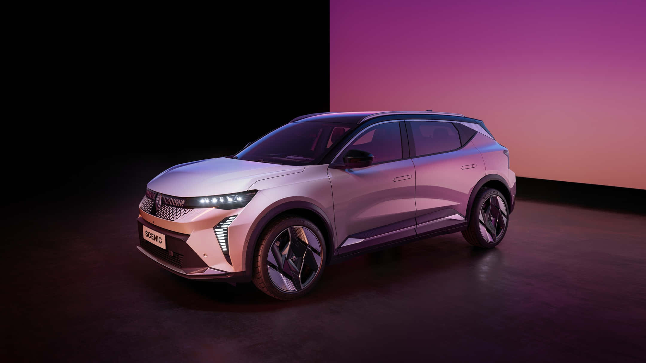 Renault Scenic, concept car, sleek silver SUV, Full HD Desktop Wallpaper