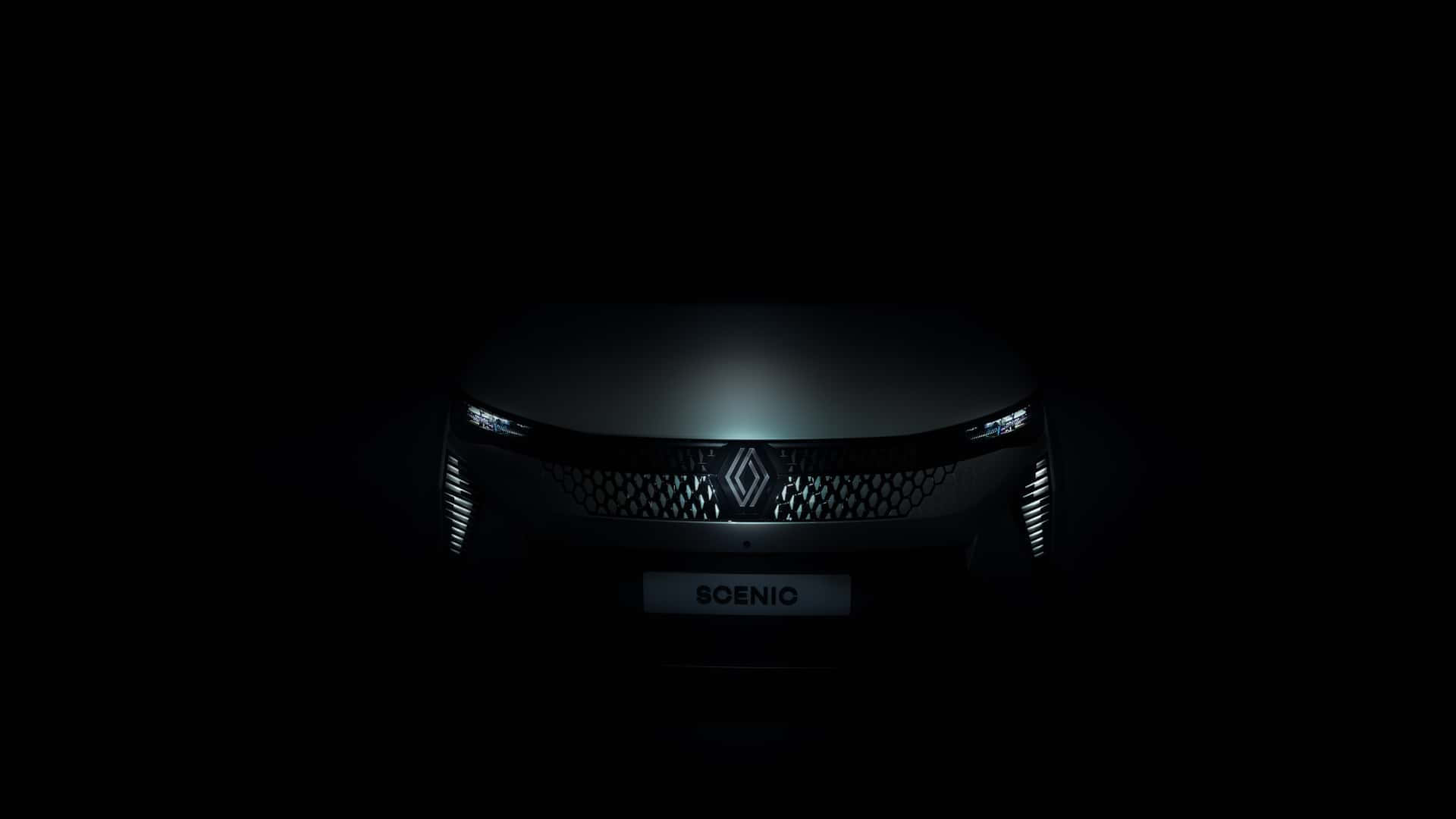 Renault Scenic, front grille illumination, glowing headlights, Full HD Desktop Wallpaper