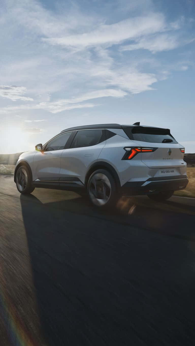 Renault Scenic, sunset, white, HD Phone Wallpaper