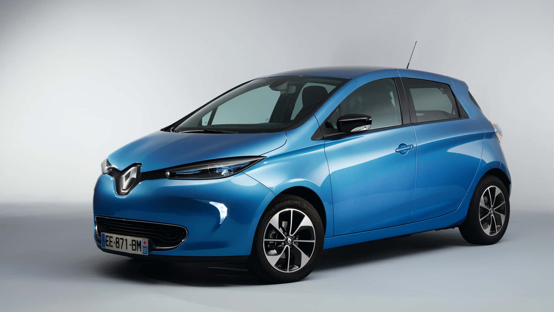 Renault Zoe, blue, electric car, Full HD Desktop Wallpaper