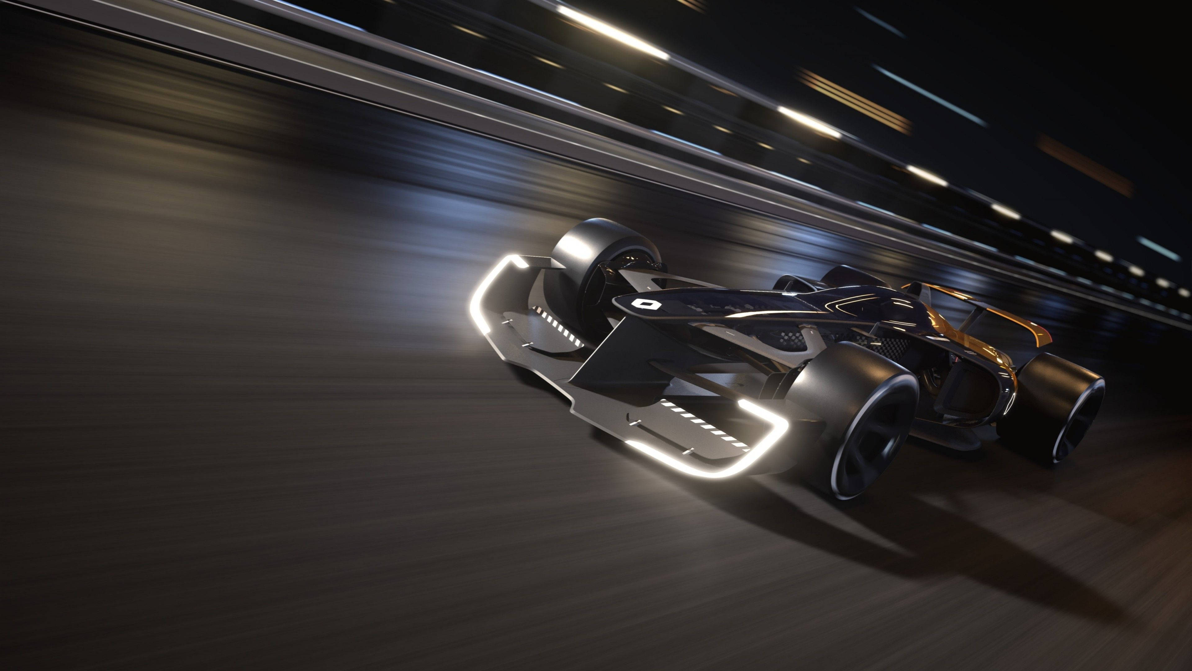 Renault R.S. 2027, black, futuristic race car, 4K Desktop Wallpaper
