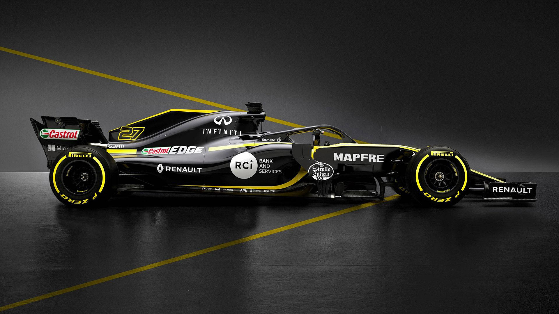 Renault R.S. 19, black, yellow, Full HD Desktop Wallpaper