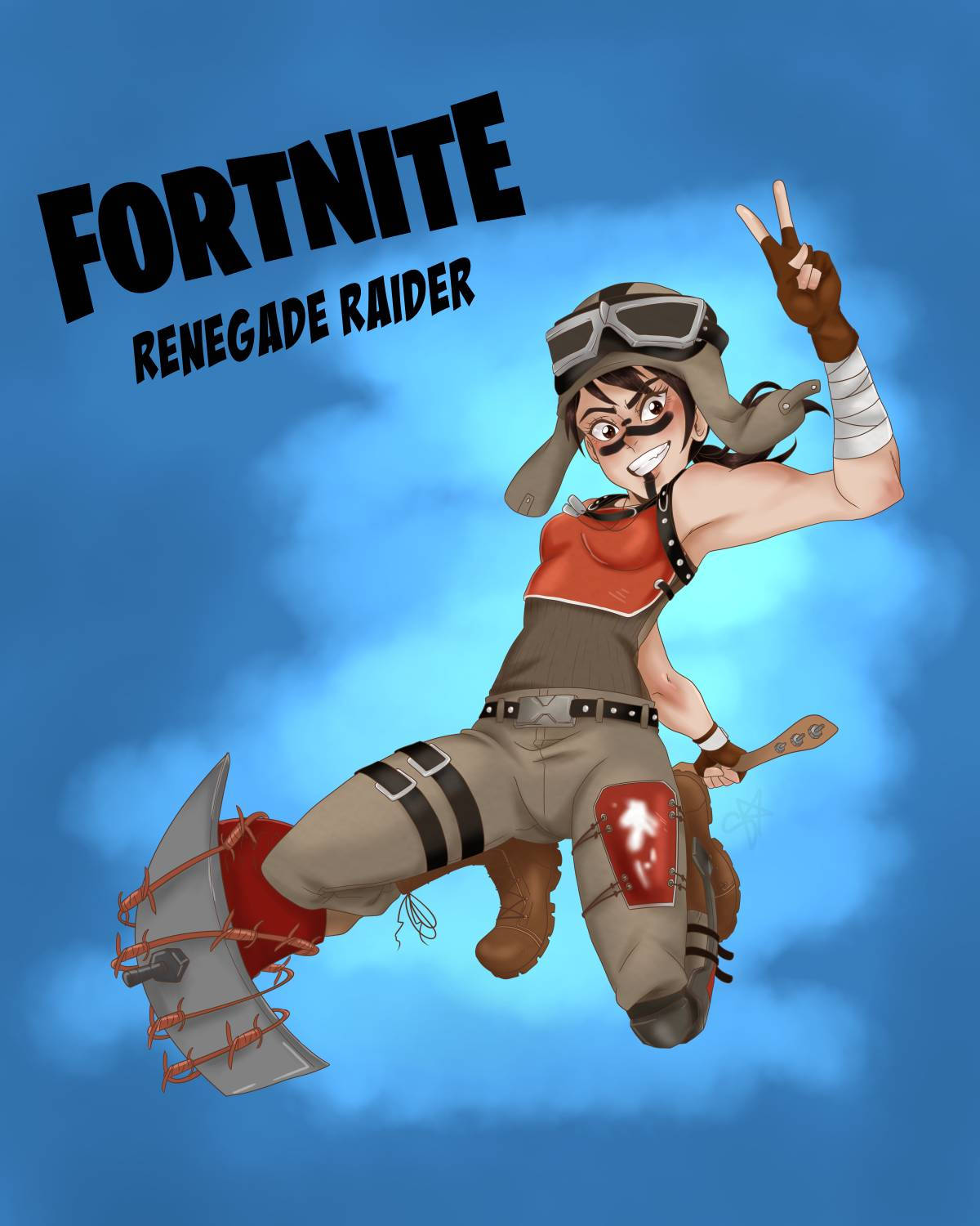 Renegade Raider, Fortnite, flight gear, HD Phone Wallpaper