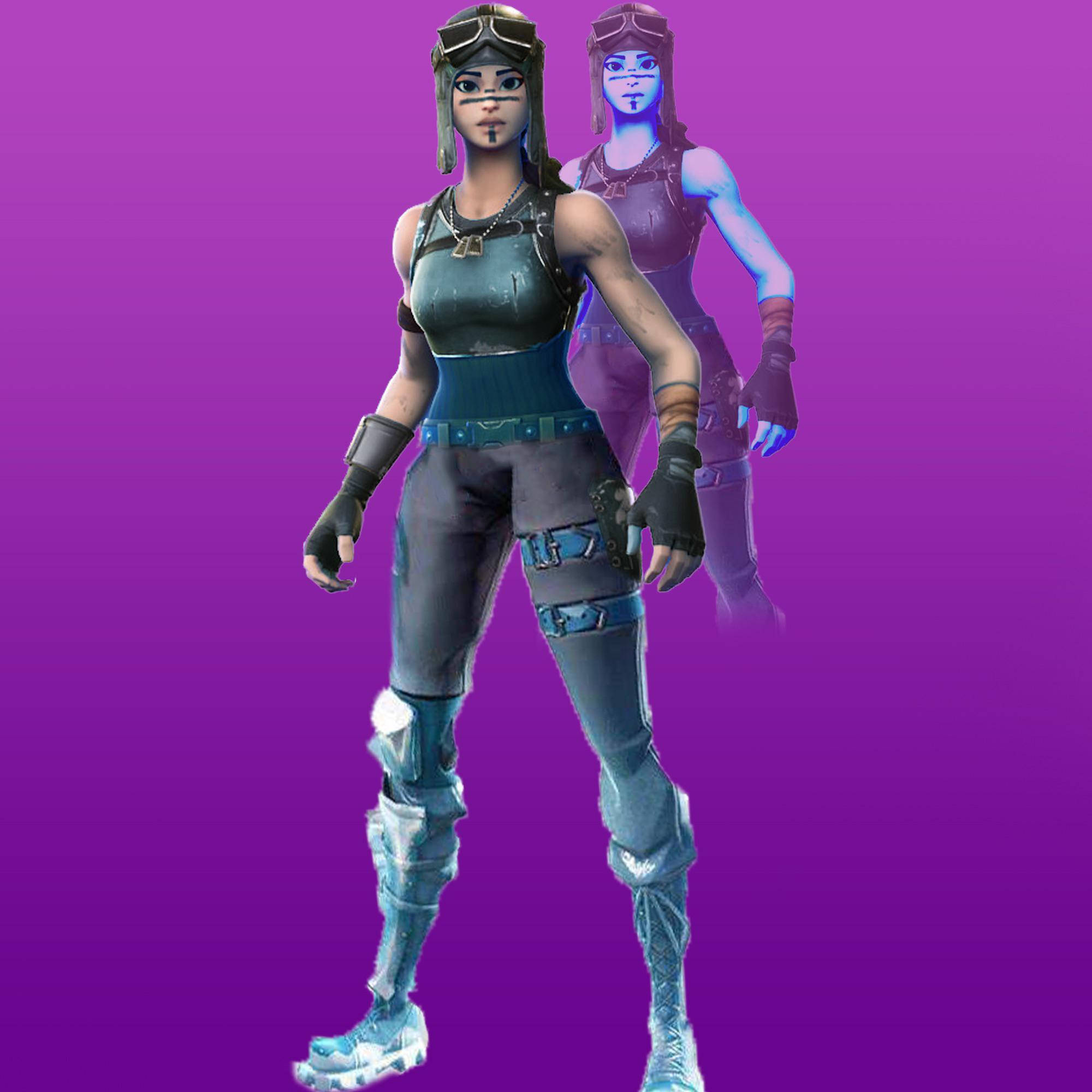 Renegade Raider, futuristic gear, vibrant purple gradient background, Full HD Desktop Wallpaper