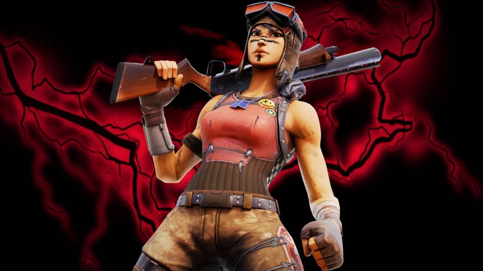 Renegade Raider, Fortnite, shotgun, HD Desktop Wallpaper