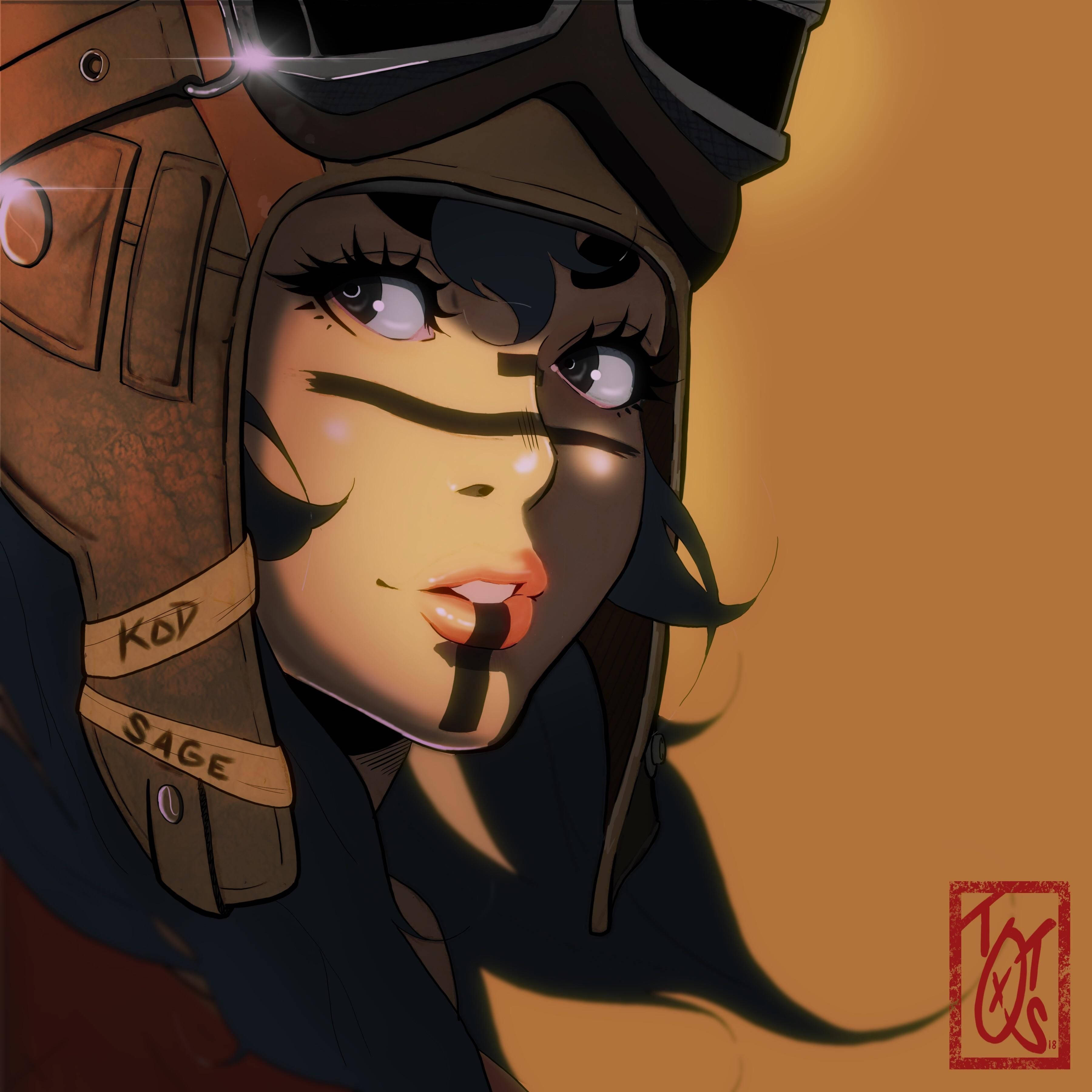 Renegade Raider Fortnite, anime pilot, goggles, 2K Desktop Wallpaper