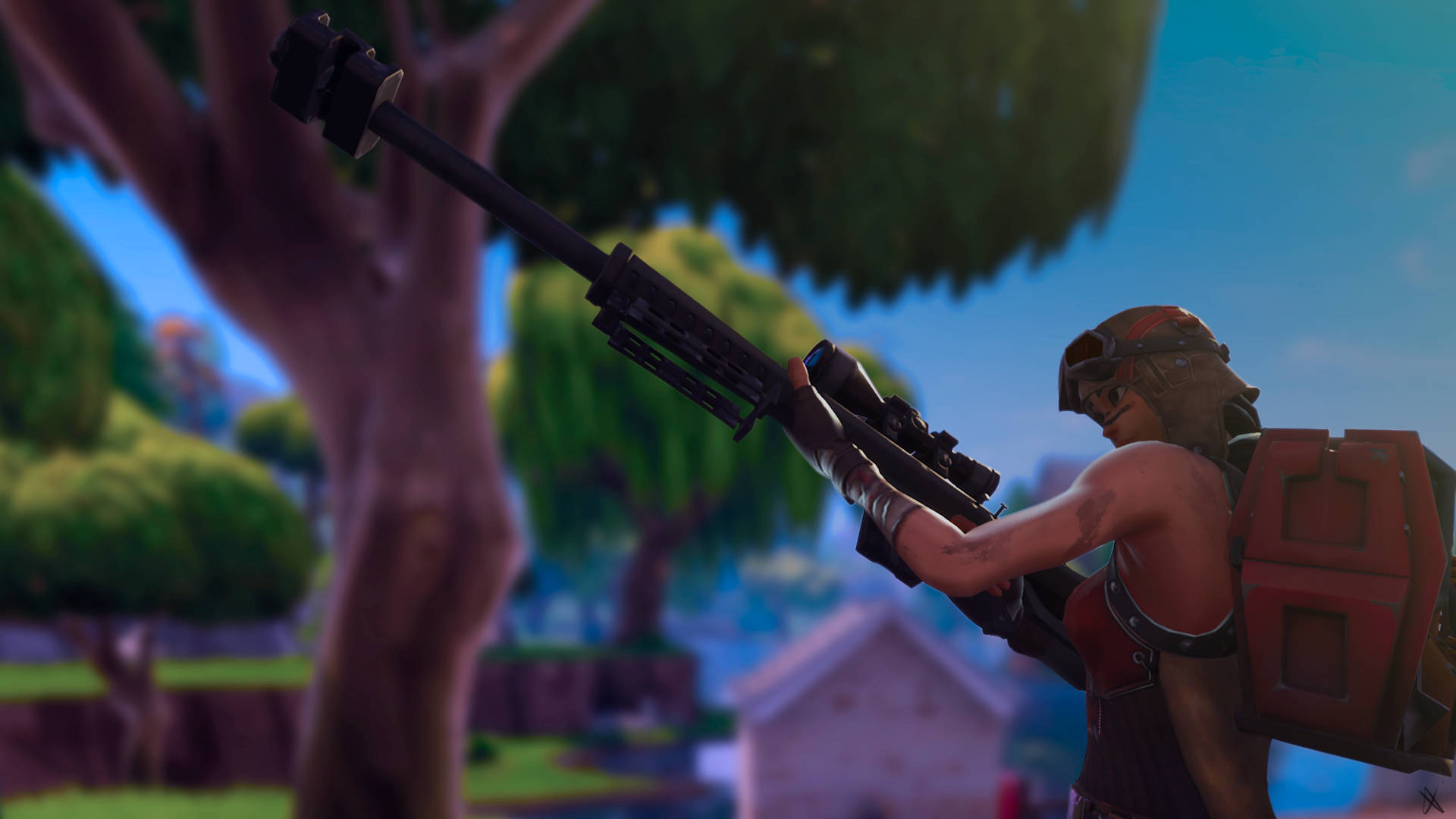 Renegade Raider, Fortnite, helmet, Full HD Desktop Wallpaper
