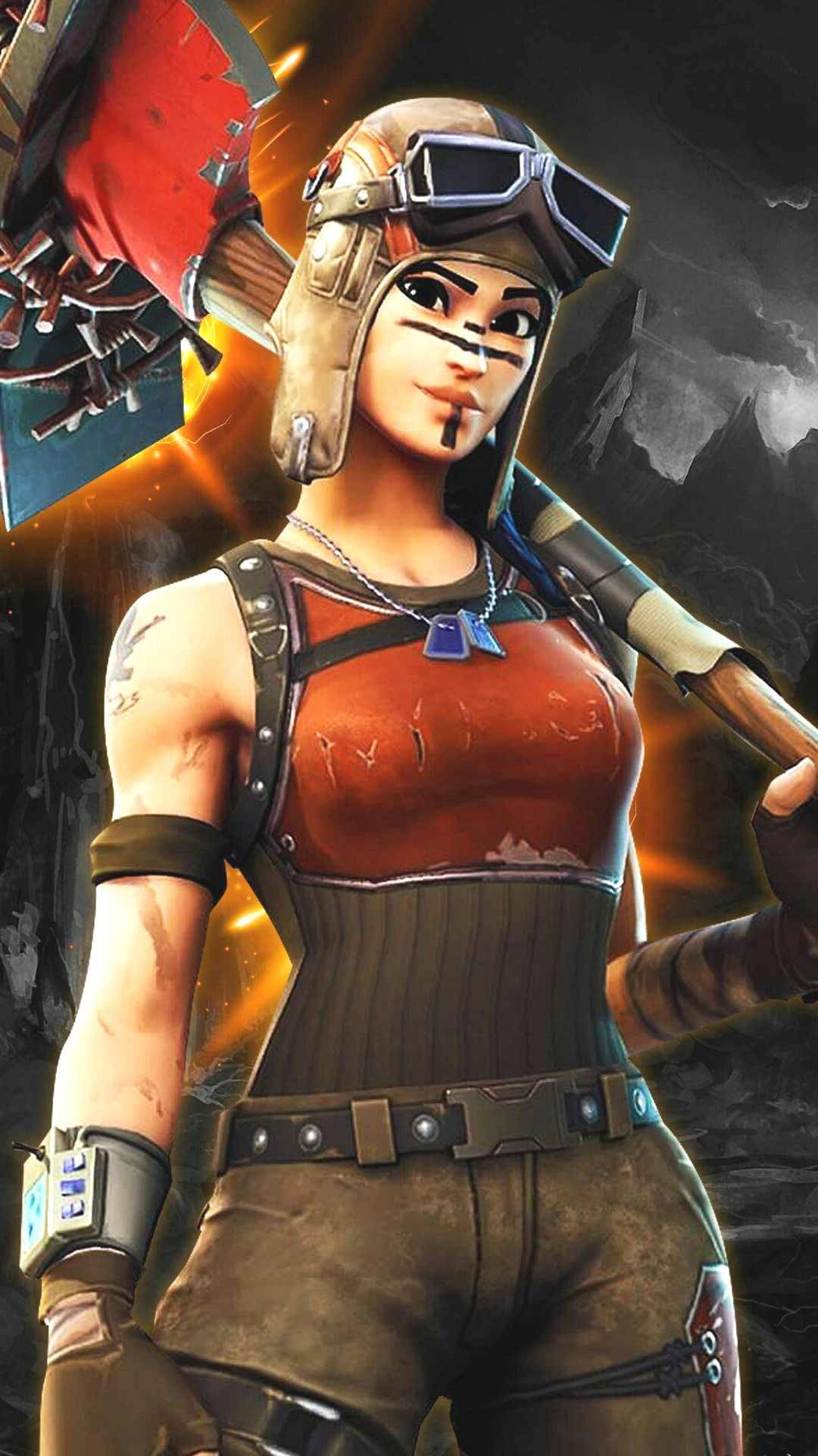 Renegade Raider, glowing axe, aviator gear, Full HD Phone Wallpaper