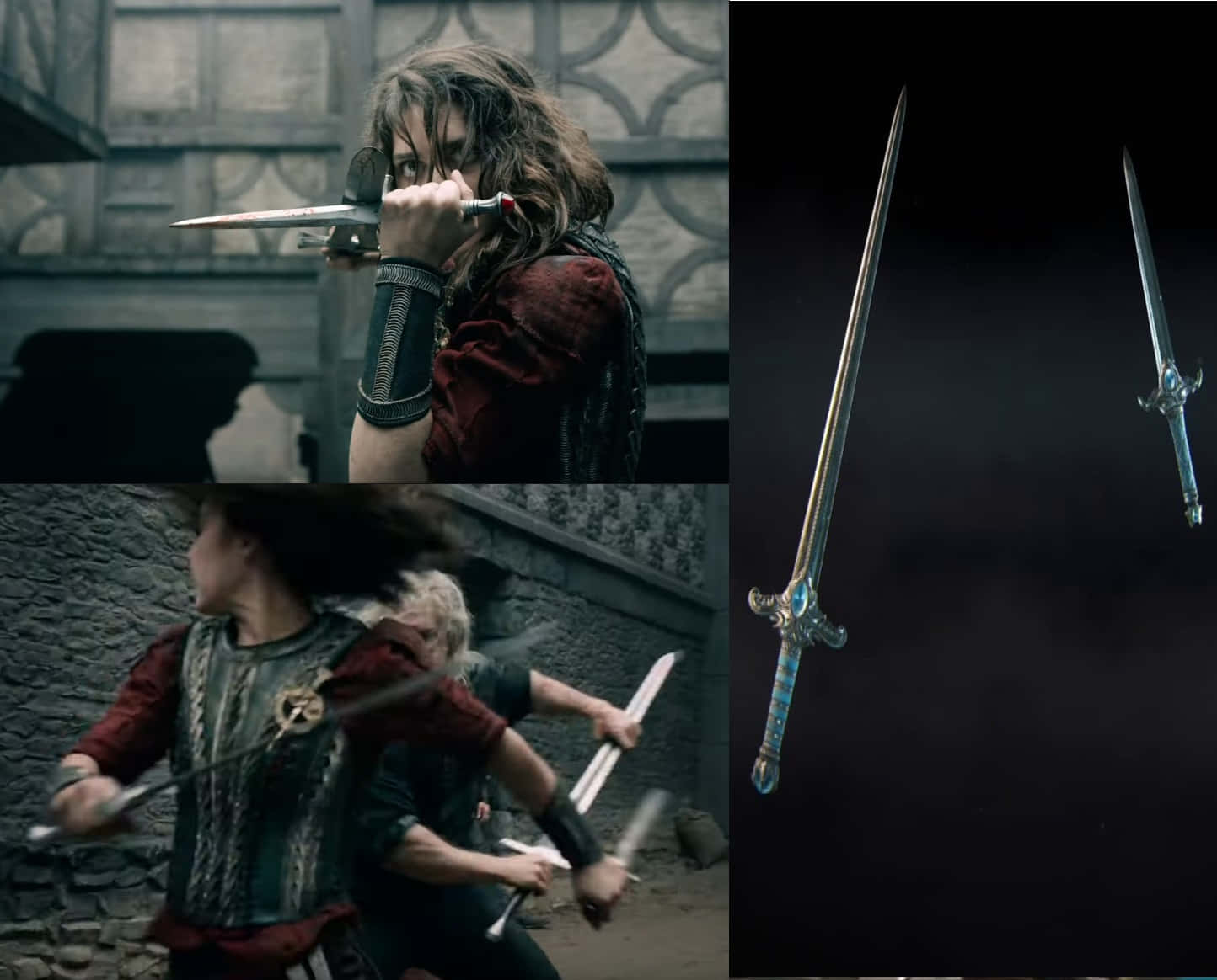 Renfri, sword fight scene, dagger, HD Desktop Wallpaper