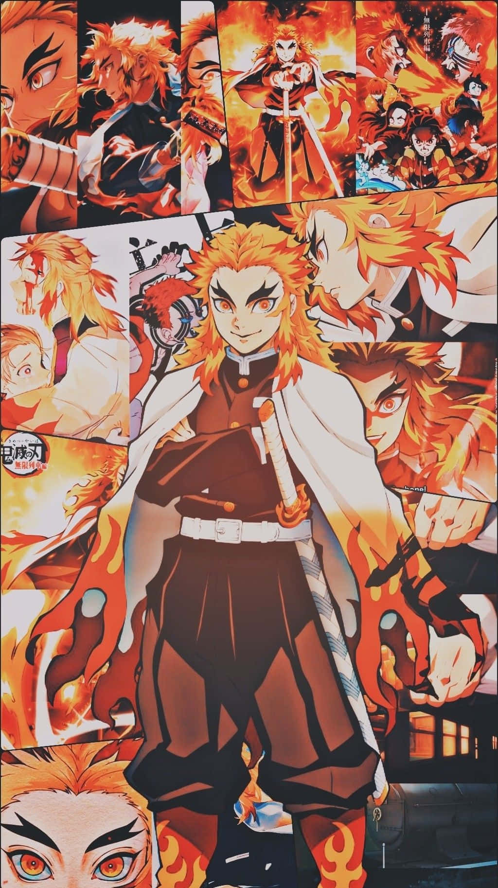 Rengoku Aesthetic, flame-haired warrior, white coat, HD Phone Wallpaper