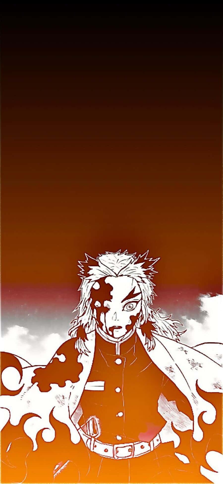 Rengoku Aesthetic, Fiery, Determined Swordsman, spiky hair, Full HD Phone Wallpaper