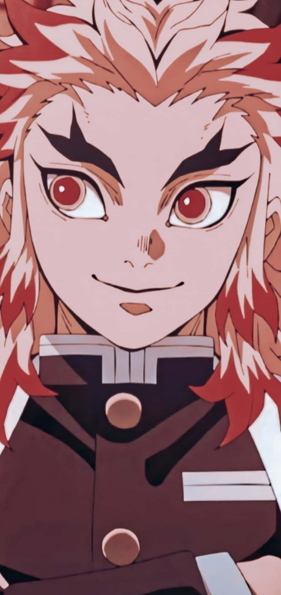 Rengoku Aesthetic, fiery-haired anime character, intense red eyes, HD Phone Wallpaper