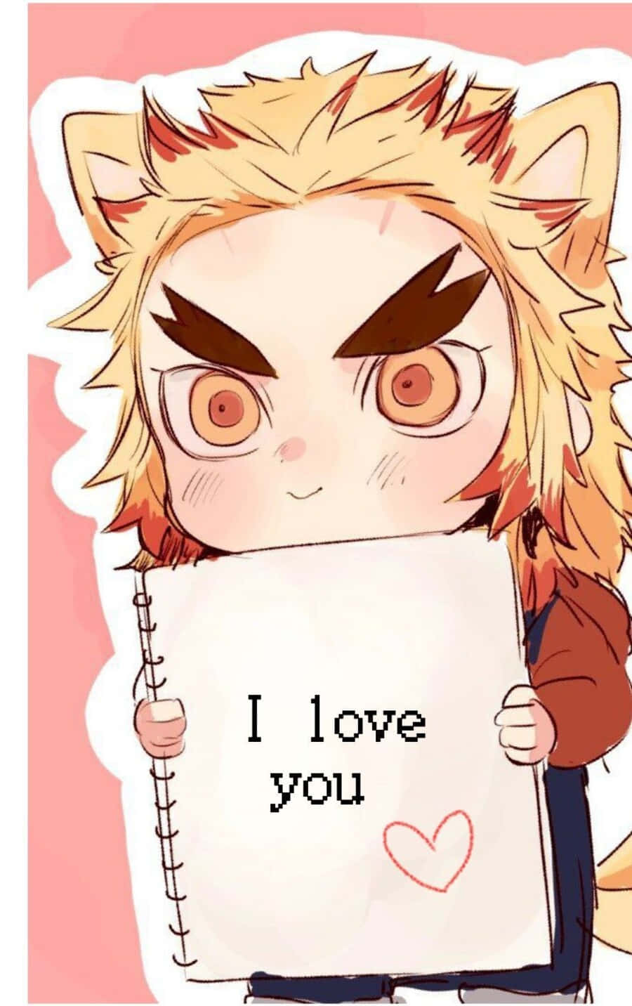 Rengoku Chibi, spiky blonde hair, cat ears, HD Phone Wallpaper