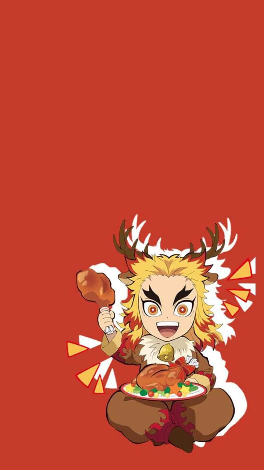 Rengoku Chibi, flame Hashira, fiery hair, HD Phone Wallpaper