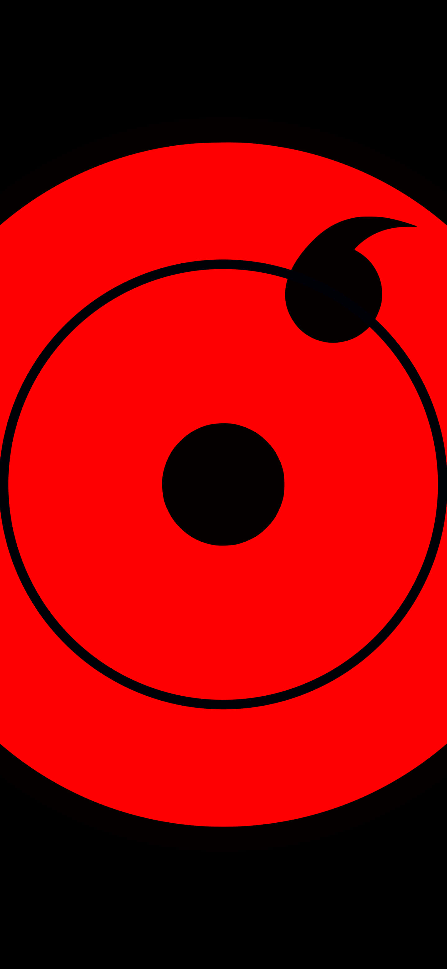minimalist sharingan, red circular emblem, black concentric rings, 2K Phone Wallpaper