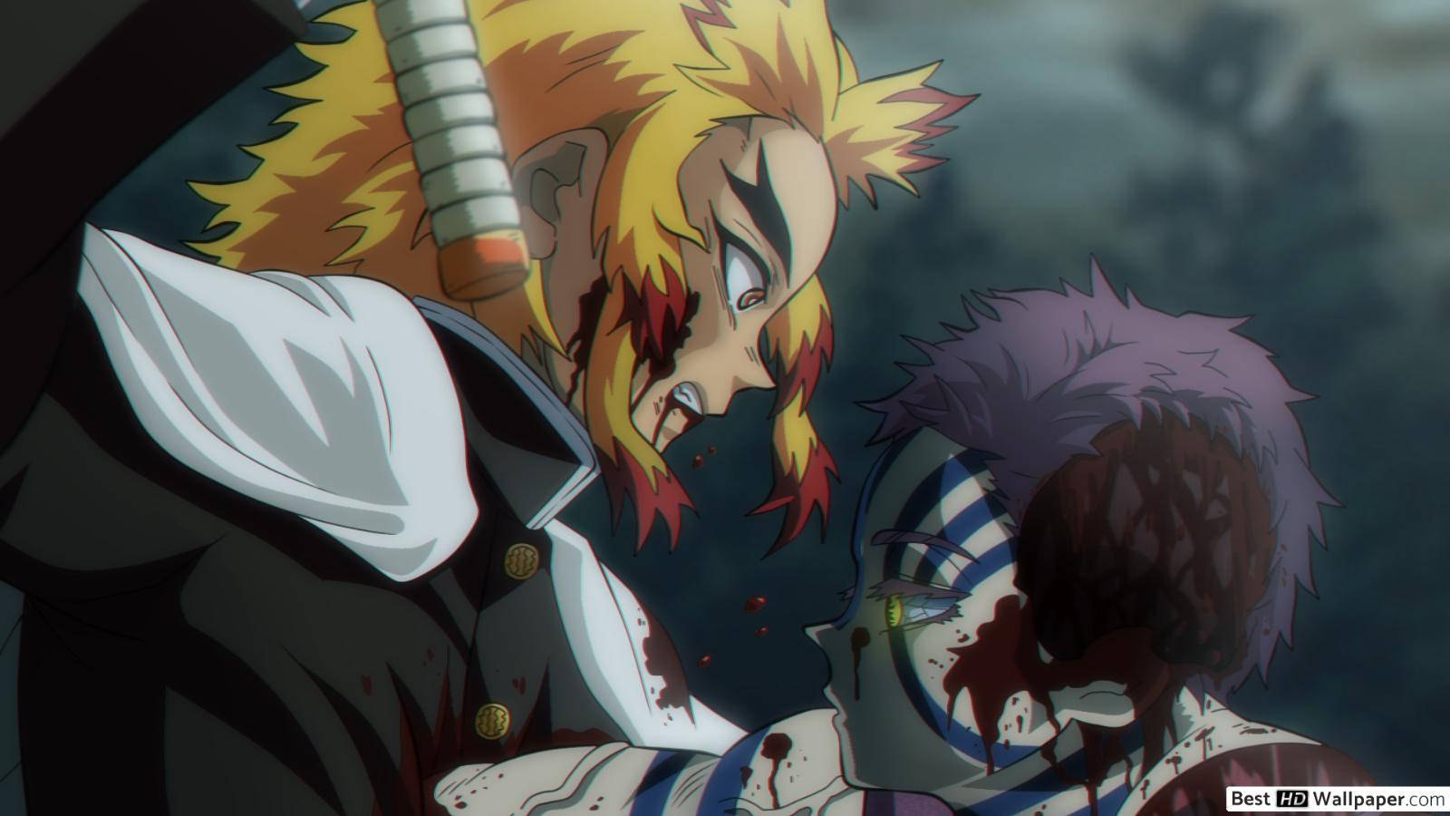 Akaza, Rengoku, fiery-haired anime warrior, HD Desktop Wallpaper